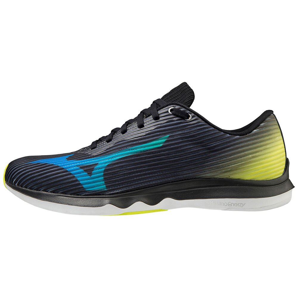 Mizuno Wave Shadow 4 - Bayan Koşu Ayakkabısı - Siyah/Mavi/Sarı Türkiye (WHLXMF-014)